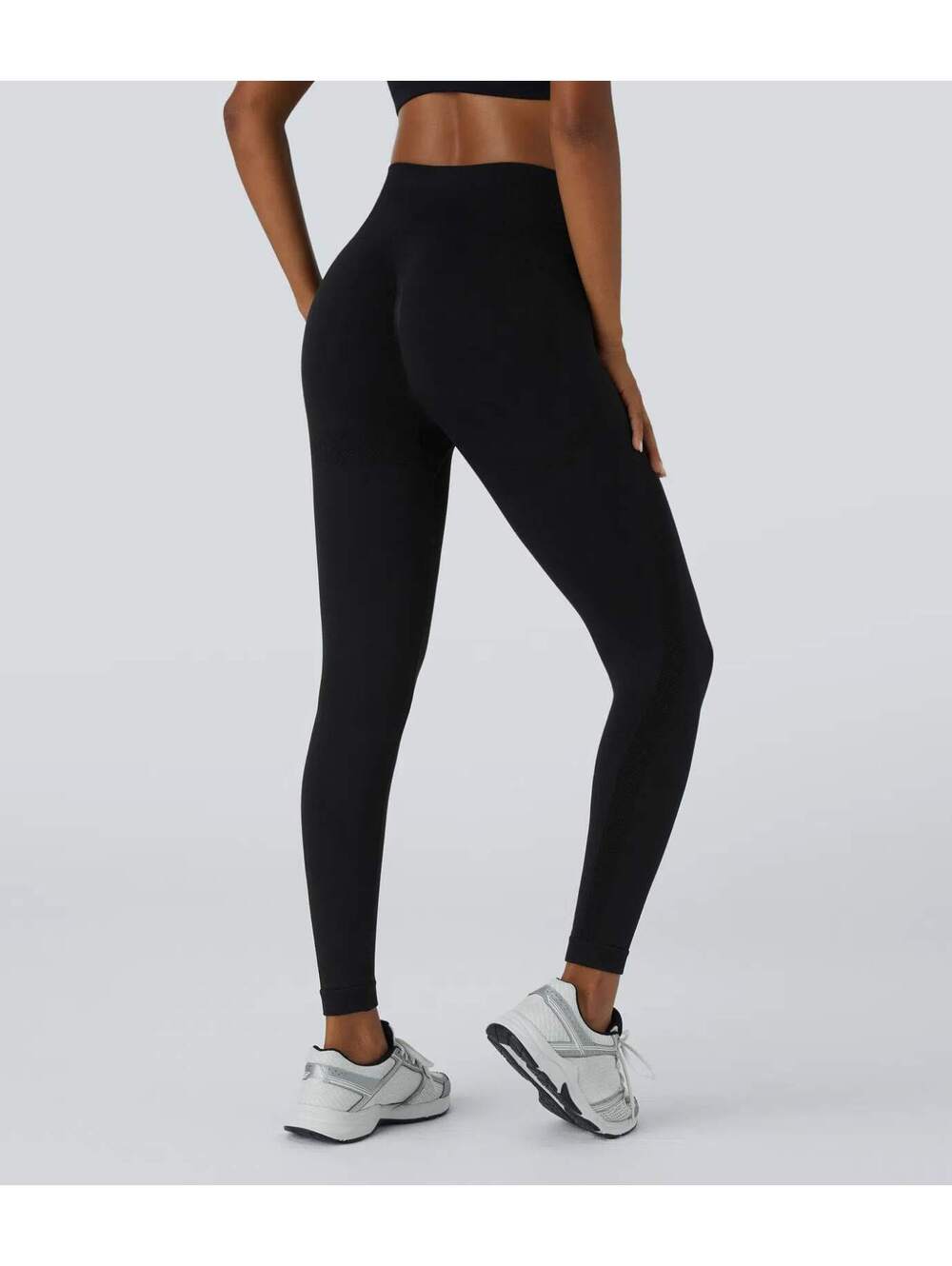 Halara Seamless Flow High Waisted Ruched Leggings Black Size Small